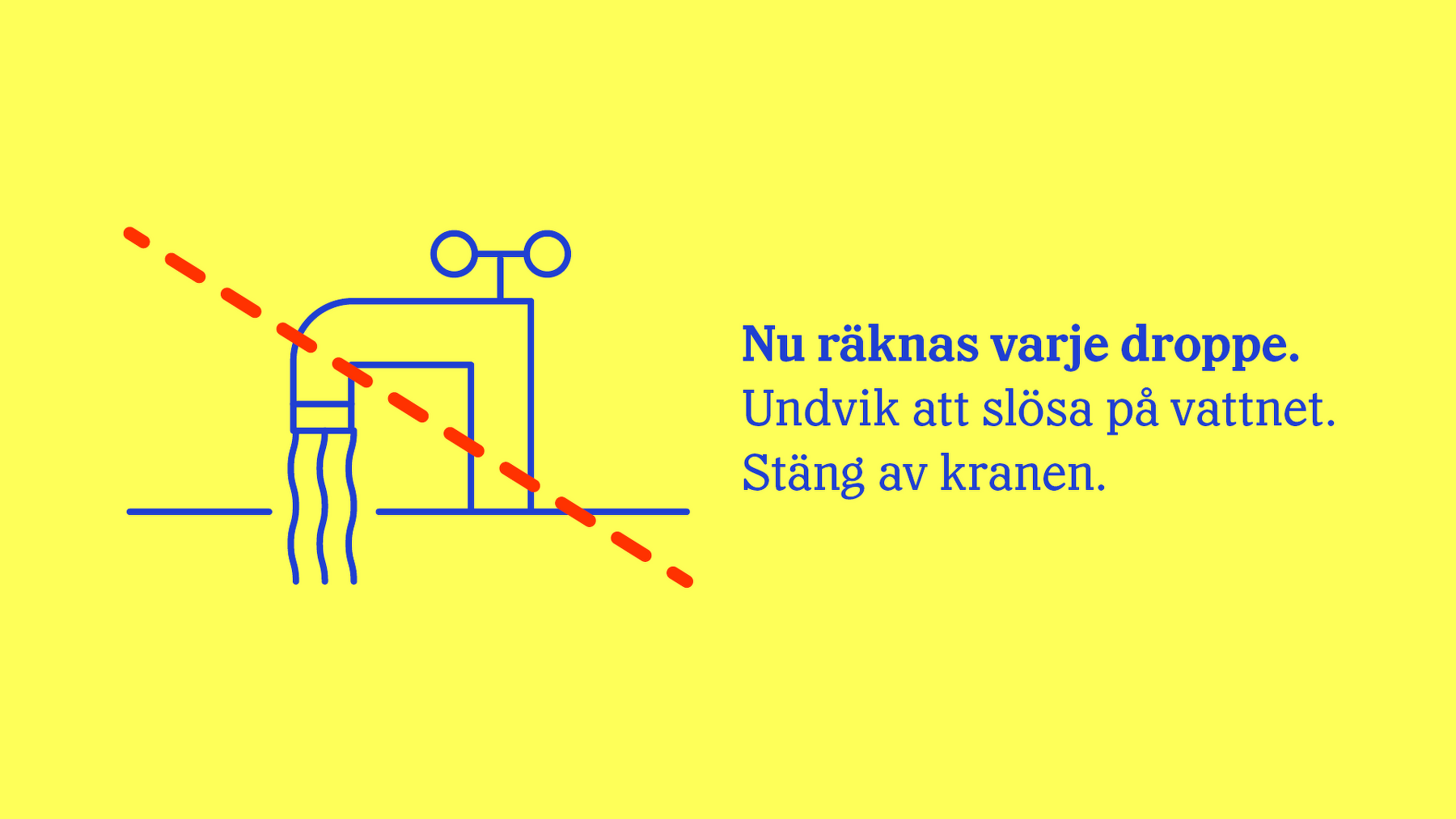Bild med överstryken kran med gul bakgrund